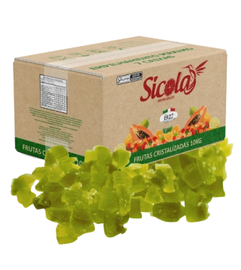 Mamão Verde Cristalizado em Cubos